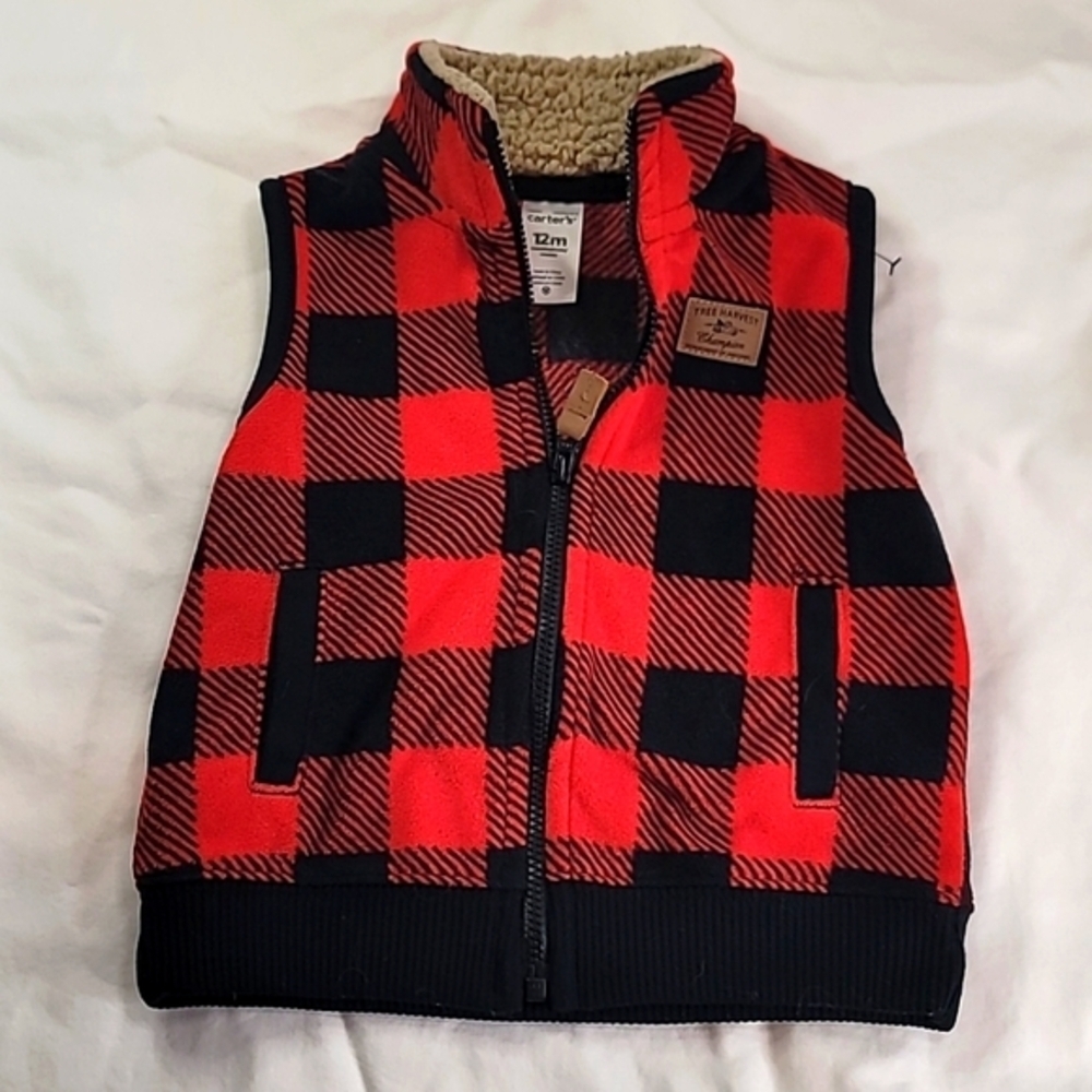 Carters fleece flannel vest , 12 months